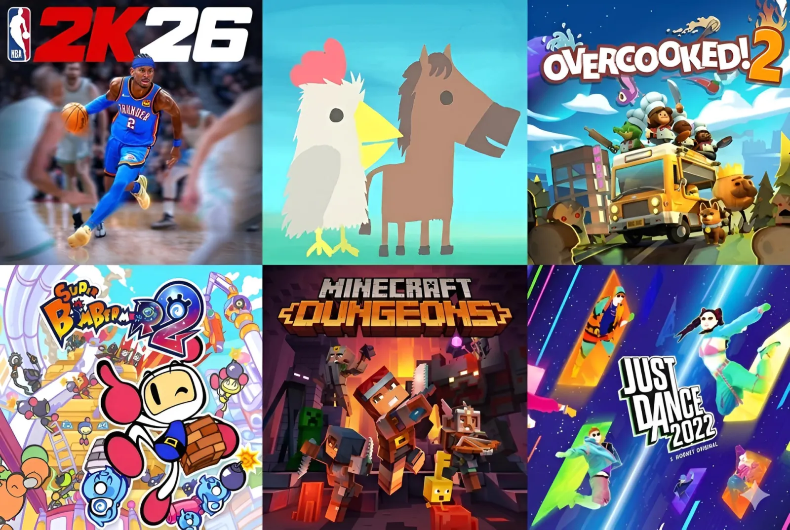 PS5螢幕顯示多款派對遊戲封面